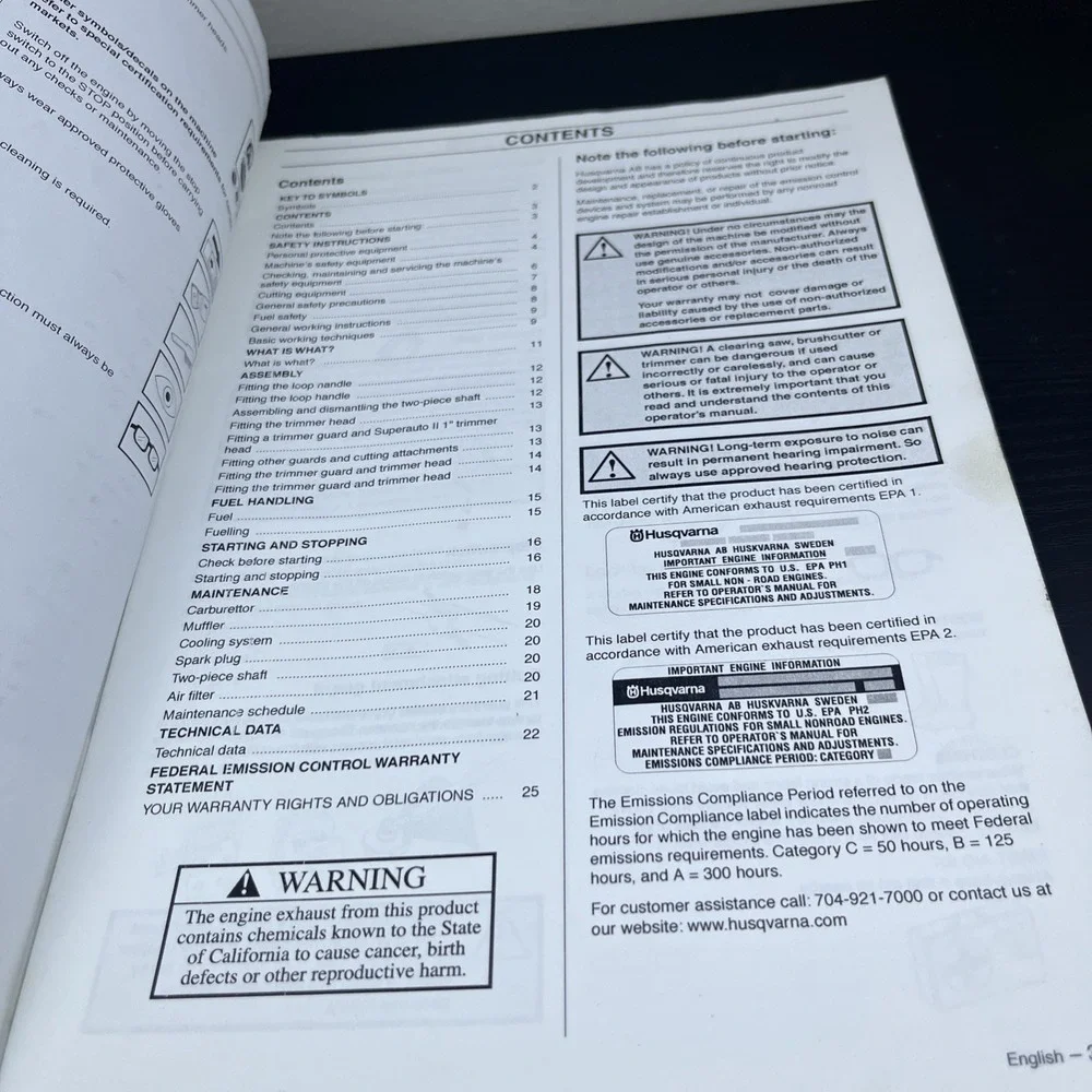 Husqvarna‎ 323C 325CX 323L Operator's Manual OEM Trimmer Owners Guide